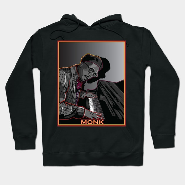 THELONIUS MONK AMERICAN JAZZ PIANIST COMPOSER Hoodie by Larry Butterworth